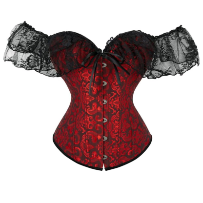 Lace Up Jacquard Underbust Corset for Women