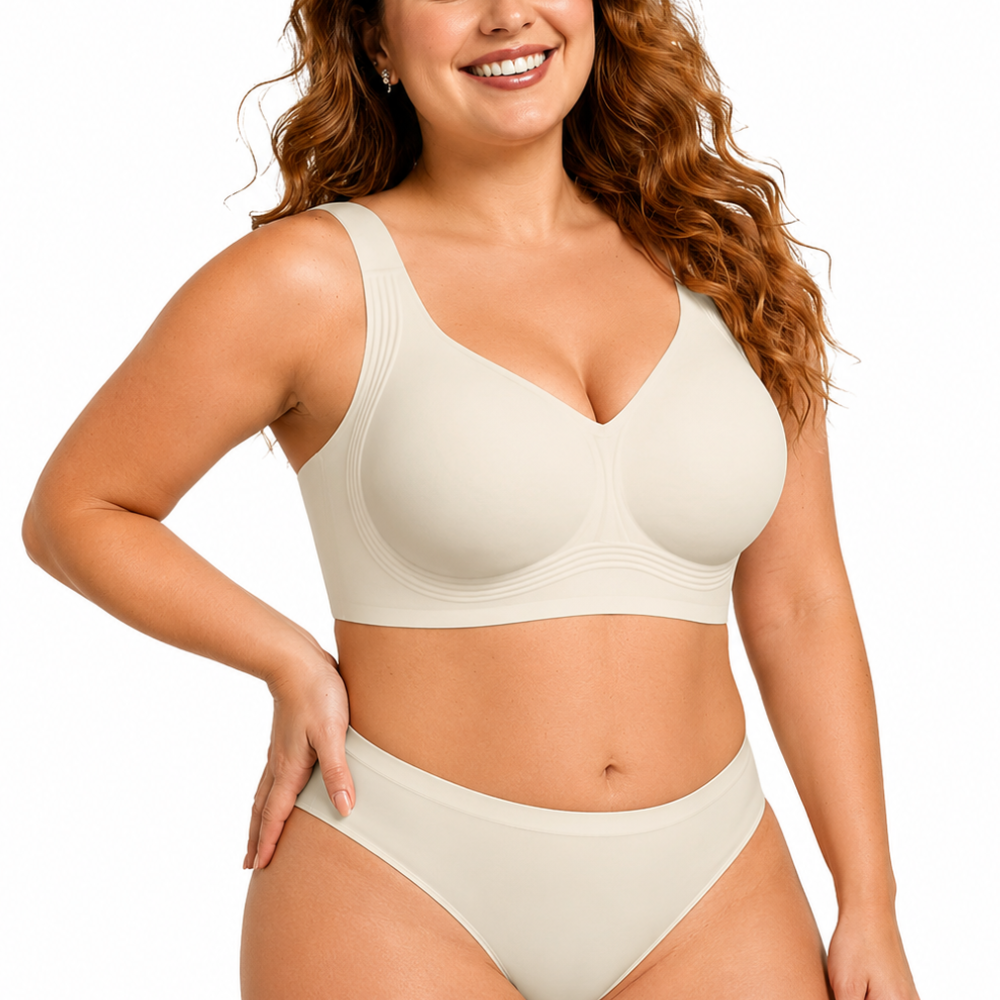 Jelly Full Coverage No Underwire Push Up Bra Plus Size For Women