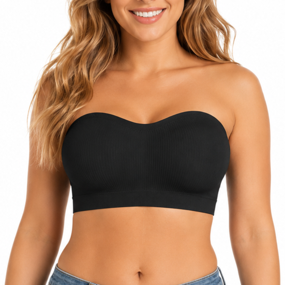 Strapless Non Slip Wireless Push Up Bandeau Bra For Women