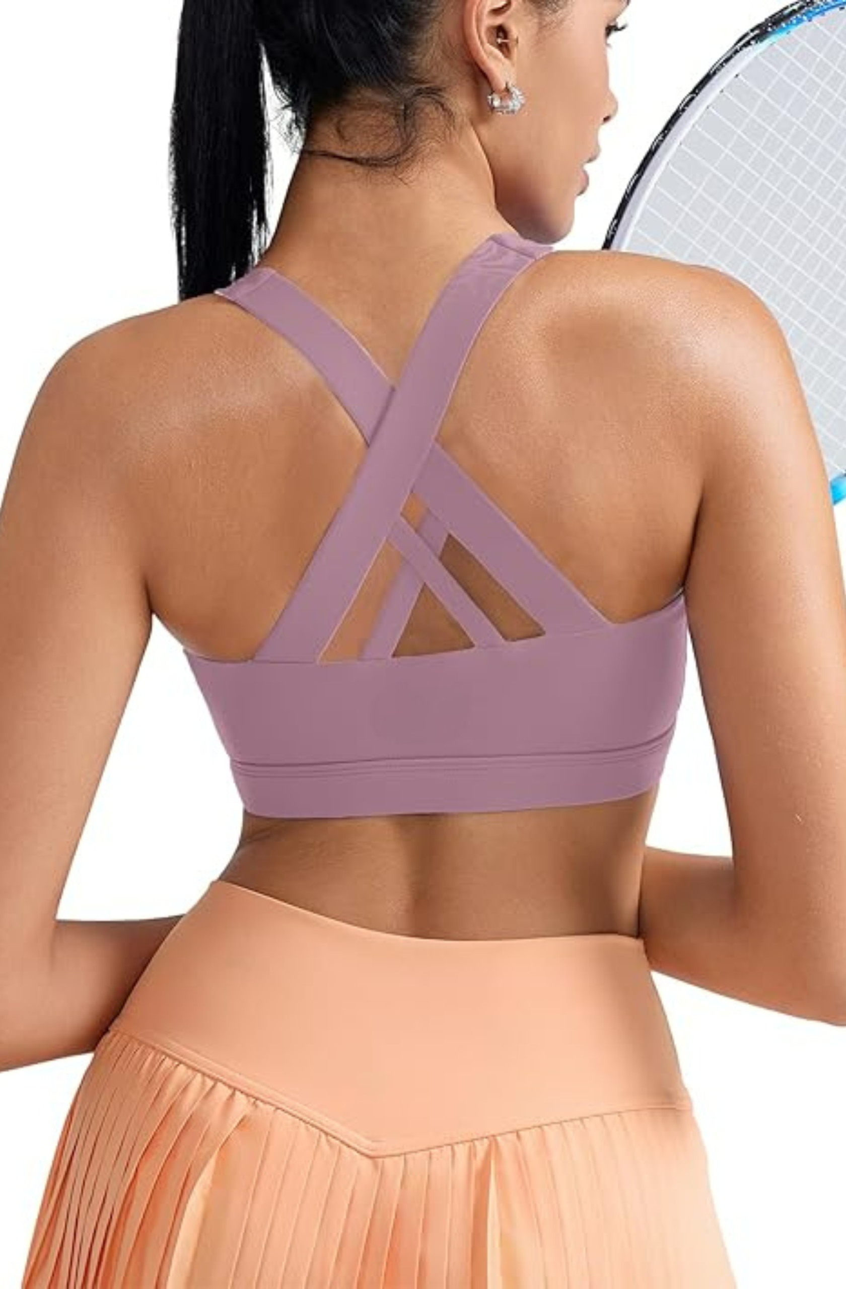 Crisscross Strappy Yoga Bra With Support And Stylish Moves-Secret Slim Wear