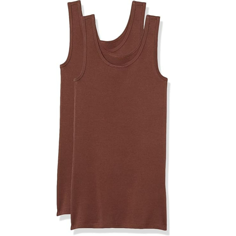 Slim Fit Tank Top With Ribbed Cotton Blend Pullover Pack of 2-Secret Slim Wear
