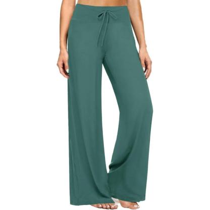 Drawstring Casual Pajama Pants with Adjustable Waistband-Secret Slim Wear