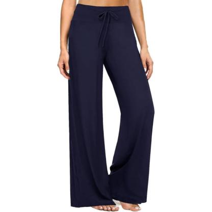 Drawstring Casual Pajama Pants with Adjustable Waistband-Secret Slim Wear