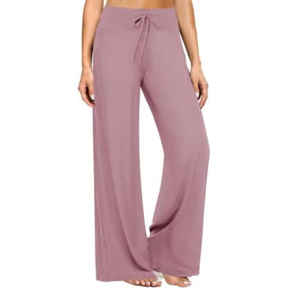 Drawstring Casual Pajama Pants with Adjustable Waistband-Secret Slim Wear