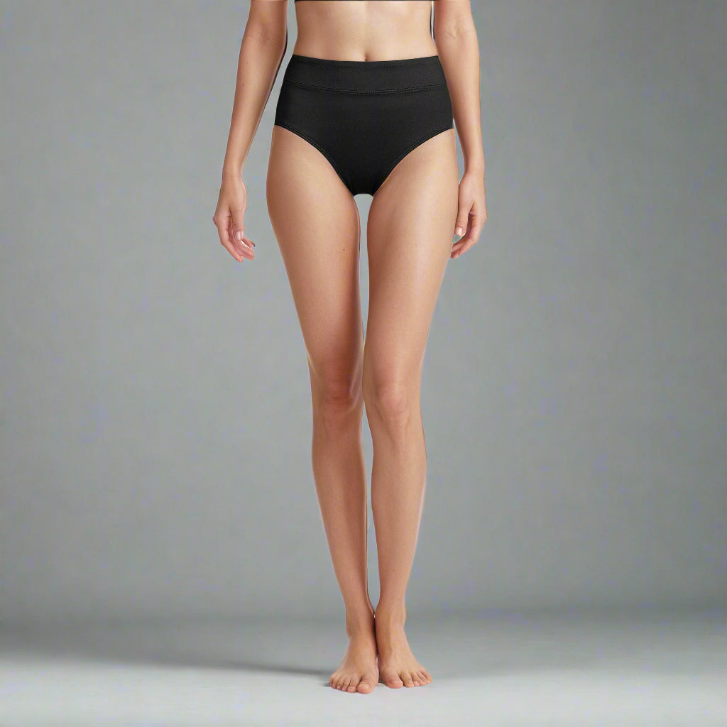 Women's Chlorine Resistant High Waisted Bikini Swim Bottoms-Secret Slim Wear