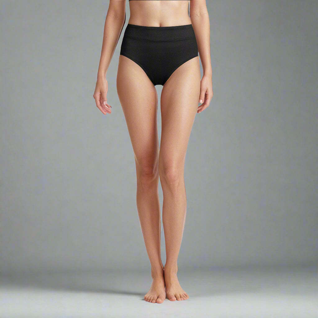 Women's Chlorine Resistant High Waisted Bikini Swim Bottoms-Secret Slim Wear