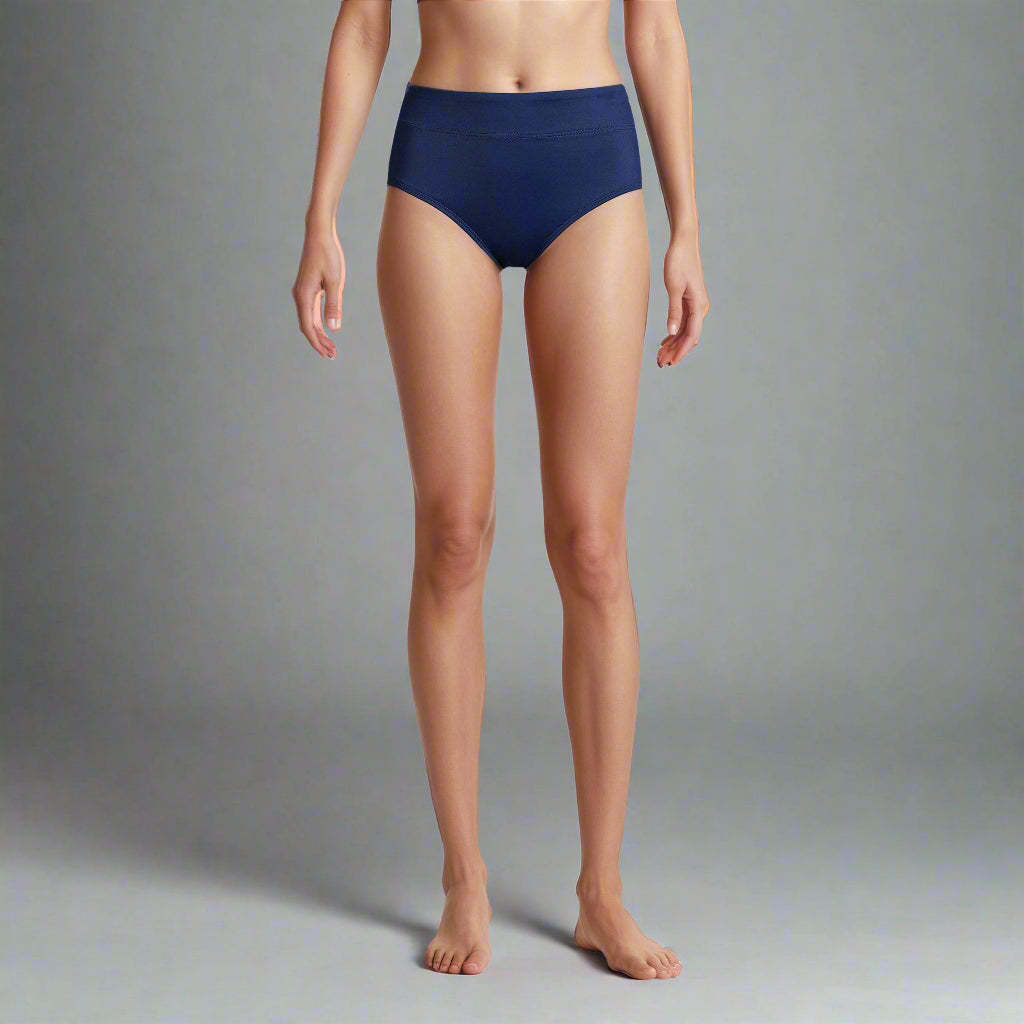 Women's Chlorine Resistant High Waisted Bikini Swim Bottoms-Secret Slim Wear
