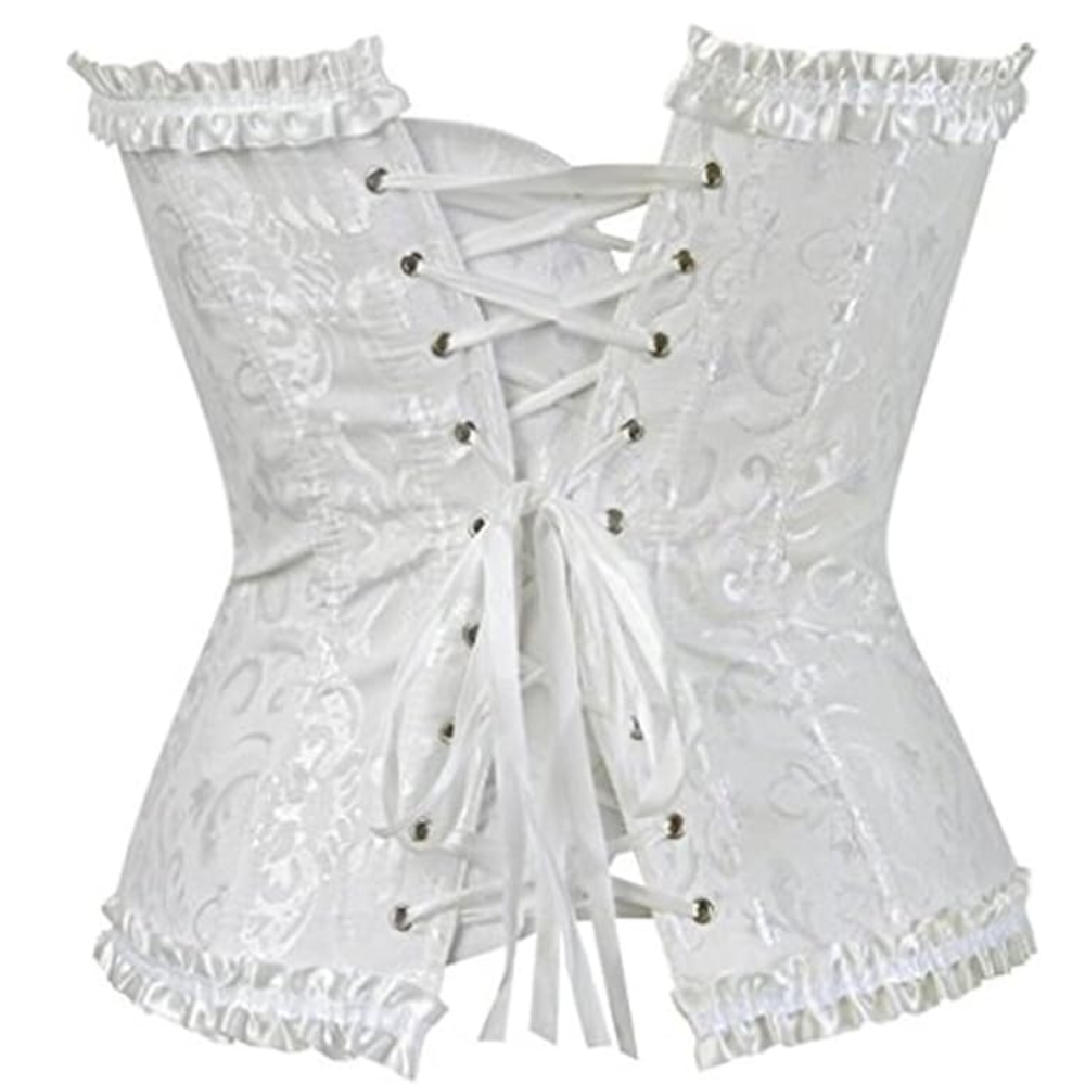 Satin Lace Up Overbust Corset Top for Women