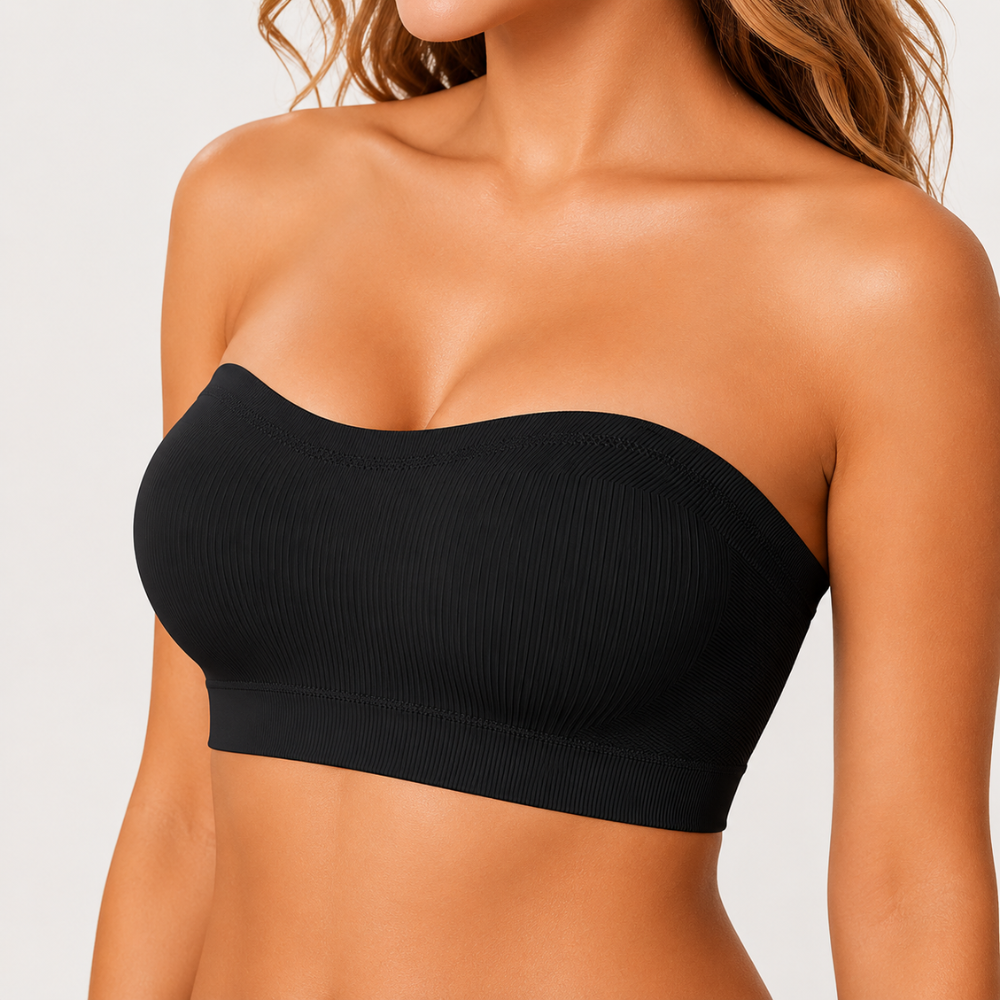 Strapless Non Slip Wireless Push Up Bandeau Bra For Women