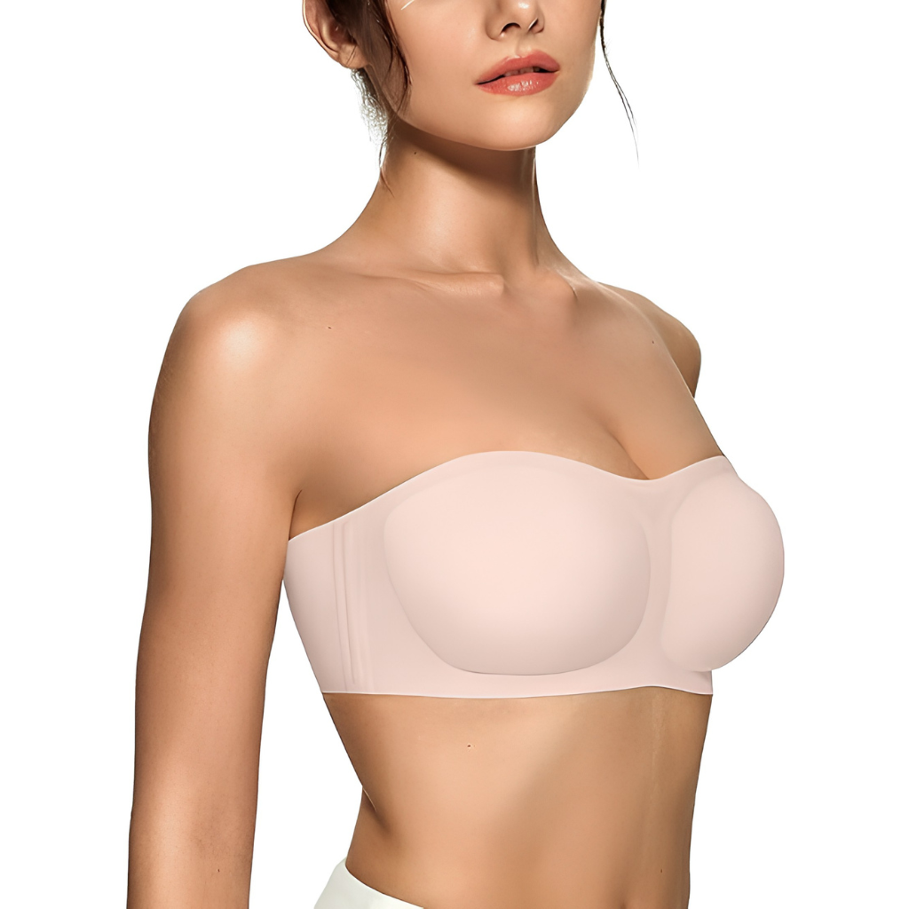 Wireless Strapless Bandeau Bra With Non Slip Design For Everyday Comfort
