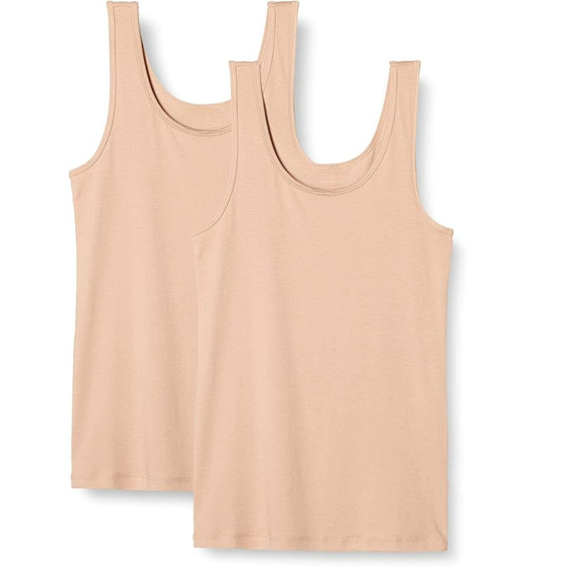 Slim Fit Tank Top With Ribbed Cotton Blend Pullover Pack of 2-Secret Slim Wear