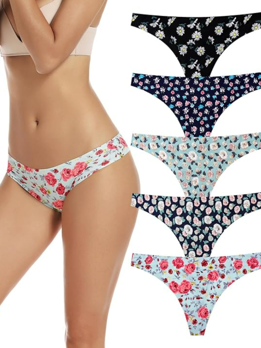 Seamless Women Underwear Thongs With Pack Of 5 Soft Panties-Secret Slim Wear