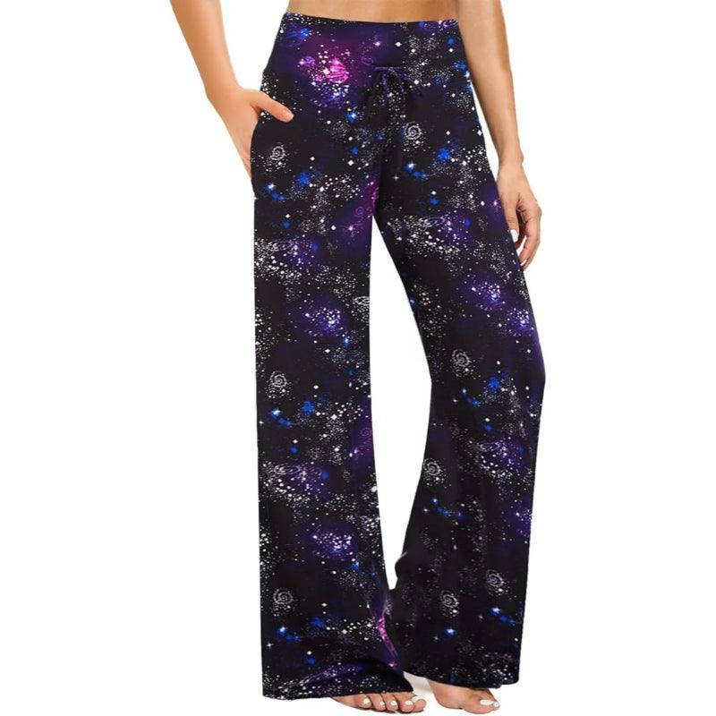 Casual Drawstring Pajama Pants With Pocket and Wide-Leg Fit-Secret Slim Wear