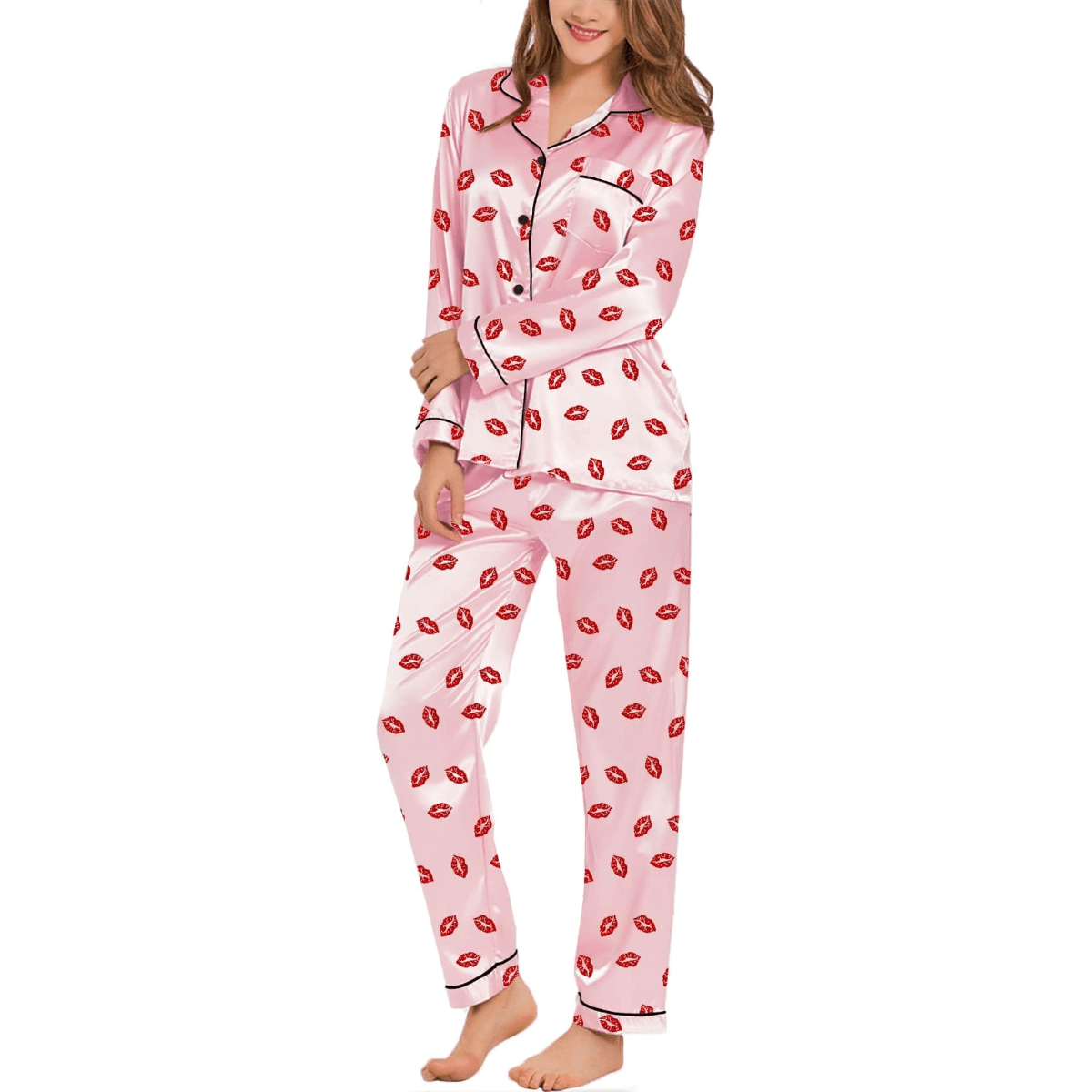 Satin Long Sleeve Pajamas – Comfort and Luxury in One Set-Secret Slim Wear