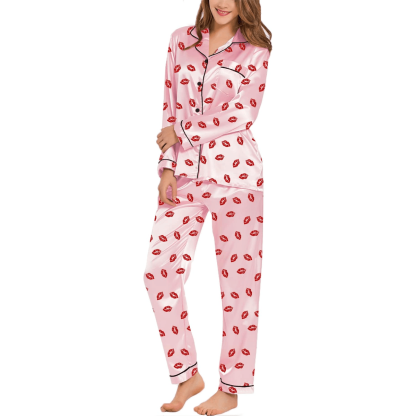 Satin Long Sleeve Pajamas – Comfort and Luxury in One Set-Secret Slim Wear