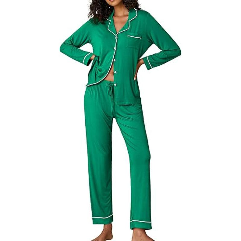 Button Down Lounge Set – Comfortable and Stylish Pajama Set-Secret Slim Wear