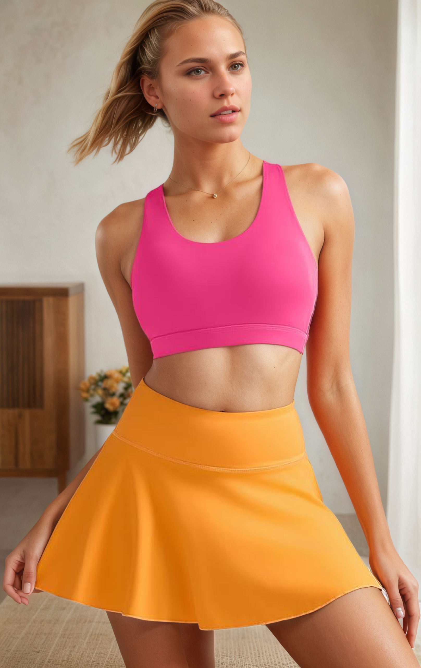 Crisscross Strappy Yoga Bra With Support And Stylish Moves-Secret Slim Wear