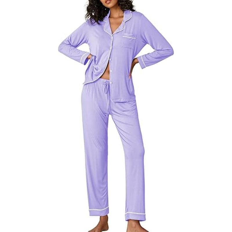 Button Down Lounge Set – Comfortable and Stylish Pajama Set-Secret Slim Wear