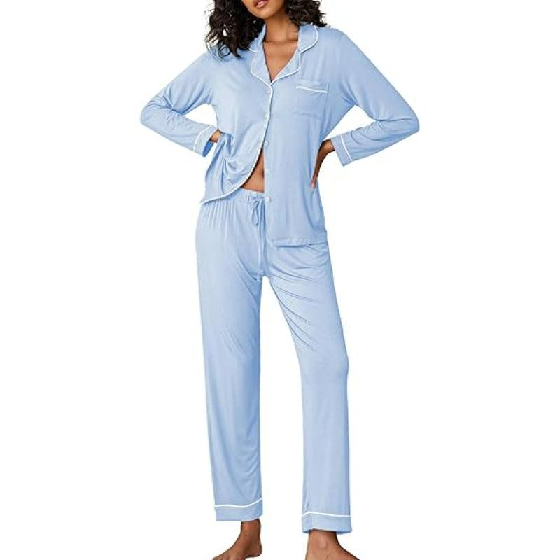 Button Down Lounge Set – Comfortable and Stylish Pajama Set-Secret Slim Wear
