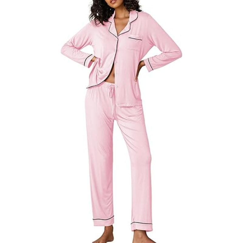 Button Down Lounge Set – Comfortable and Stylish Pajama Set-Secret Slim Wear