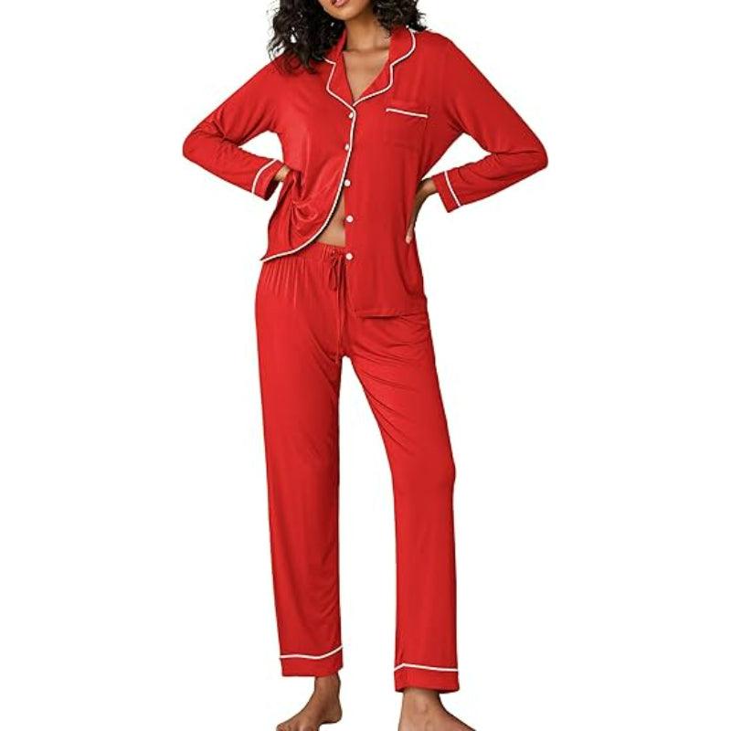 Button Down Lounge Set – Comfortable and Stylish Pajama Set-Secret Slim Wear