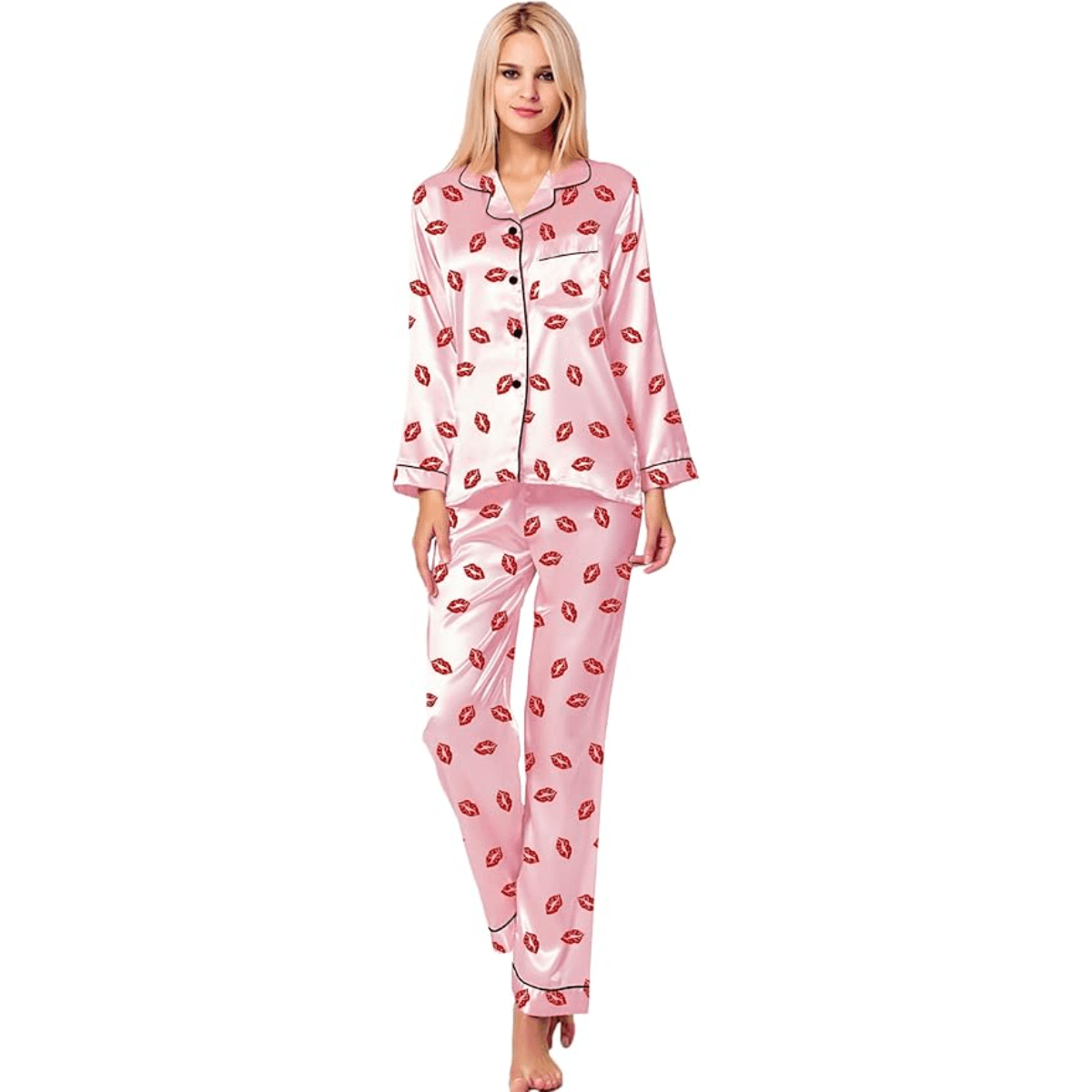 Satin Long Sleeve Pajamas – Comfort and Luxury in One Set-Secret Slim Wear