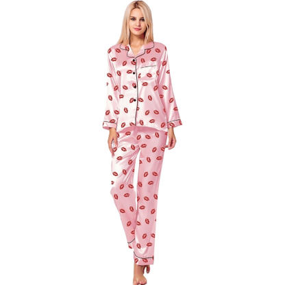 Satin Long Sleeve Pajamas – Comfort and Luxury in One Set-Secret Slim Wear