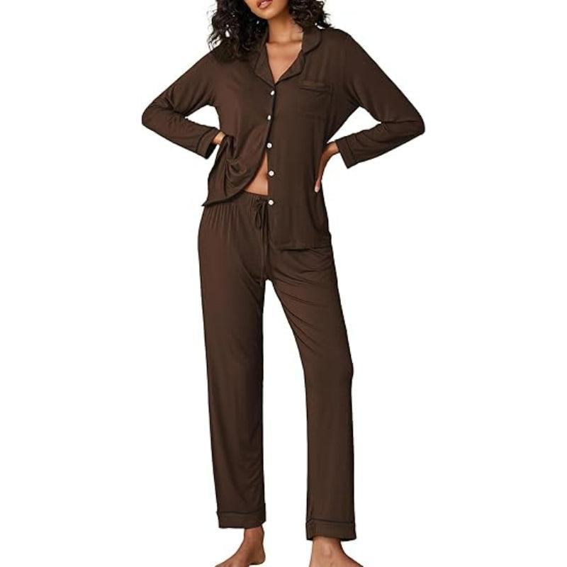 Button Down Lounge Set – Comfortable and Stylish Pajama Set-Secret Slim Wear