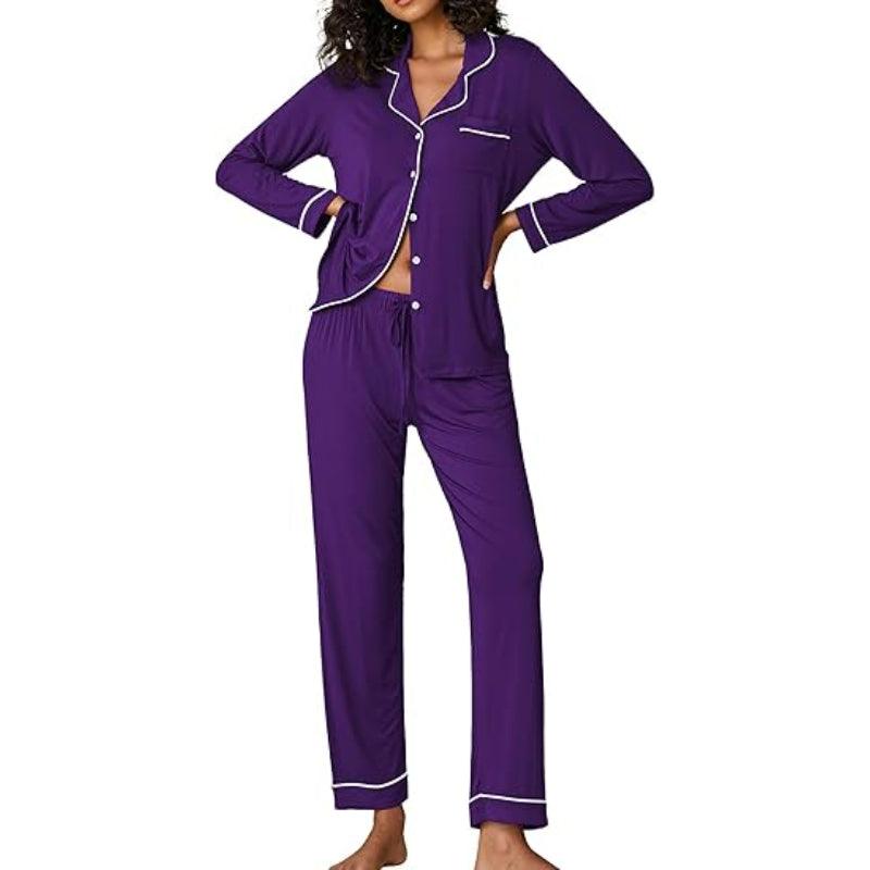 Button Down Lounge Set – Comfortable and Stylish Pajama Set-Secret Slim Wear