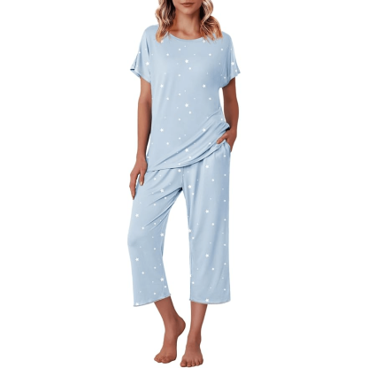 Star Printed Pajama Set – Comfortable and Stylish Sleepwear Set-Secret Slim Wear