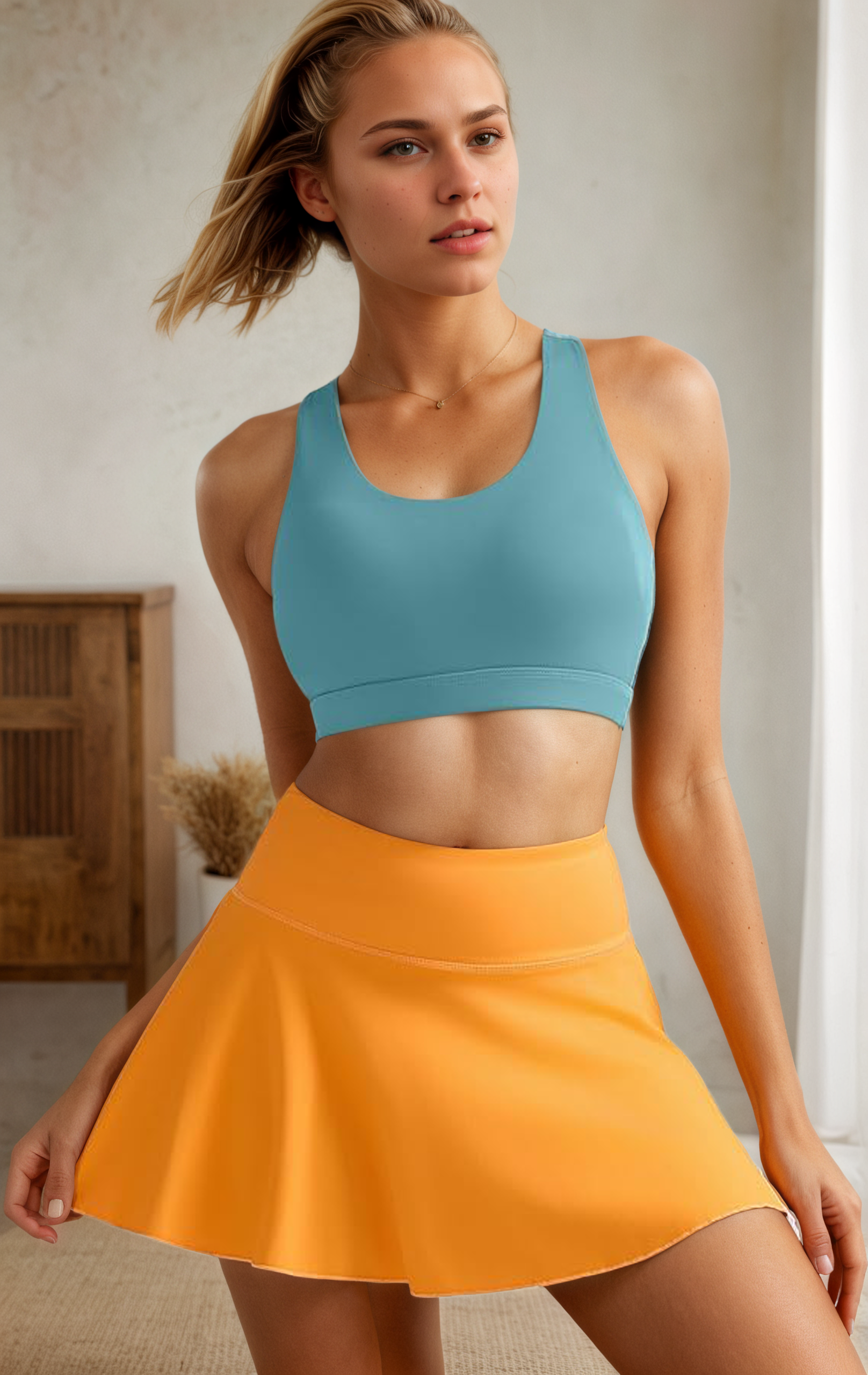 Crisscross Strappy Yoga Bra With Support And Stylish Moves-Secret Slim Wear