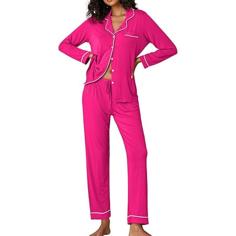 Button Down Lounge Set – Comfortable and Stylish Pajama Set-Secret Slim Wear
