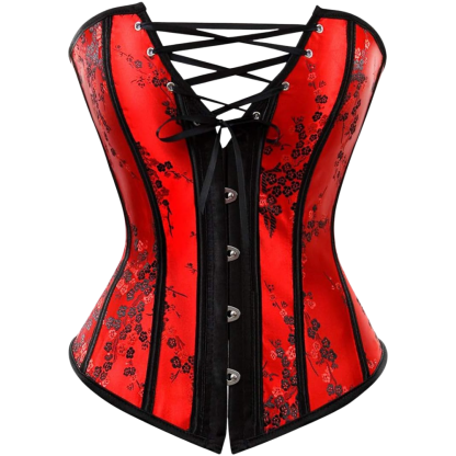 Plus Size Satin Overbust Corset Bustier Top