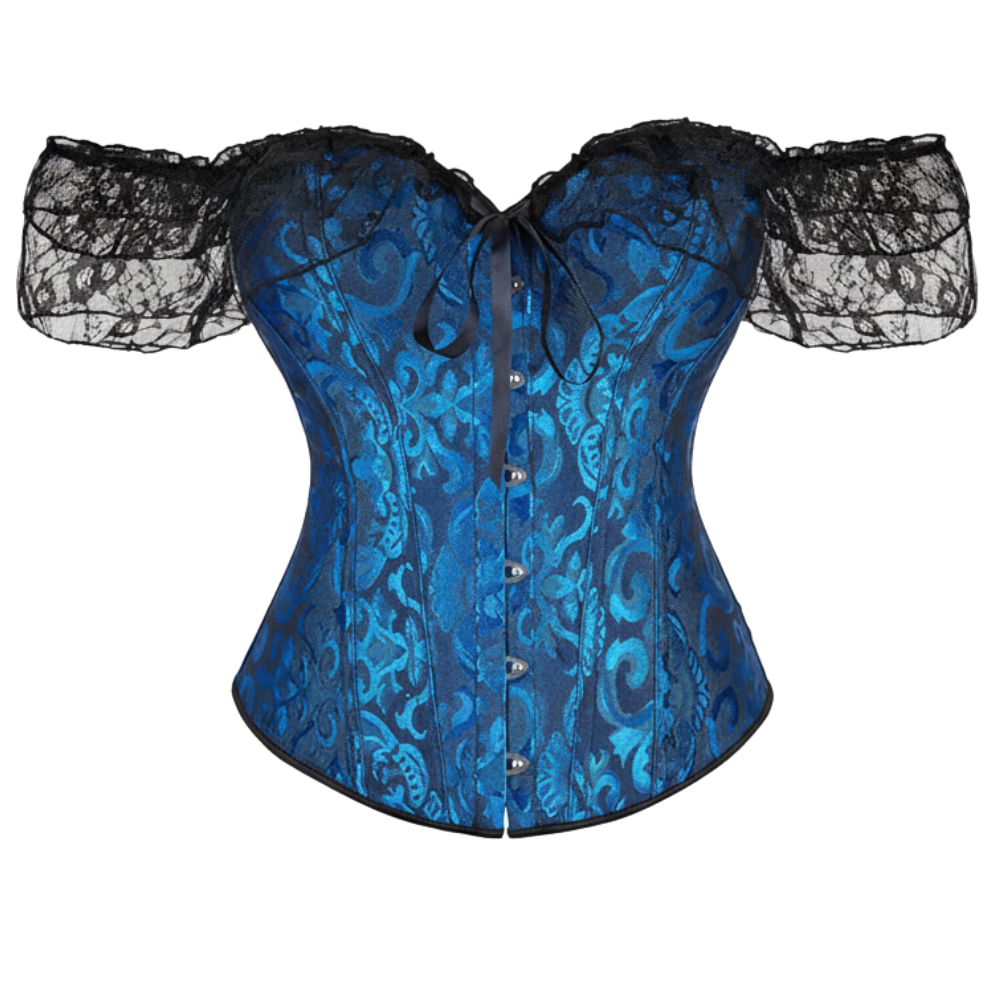 Floral Lace Off Shoulder Overbust Corset for Women
