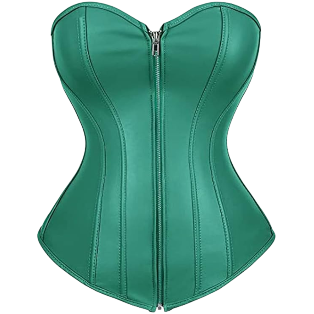 Faux Leather Steampunk Corset Top For Women