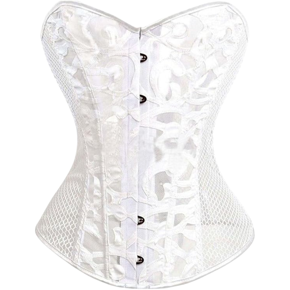 Satin Lace Up Overbust Corset Top for Women