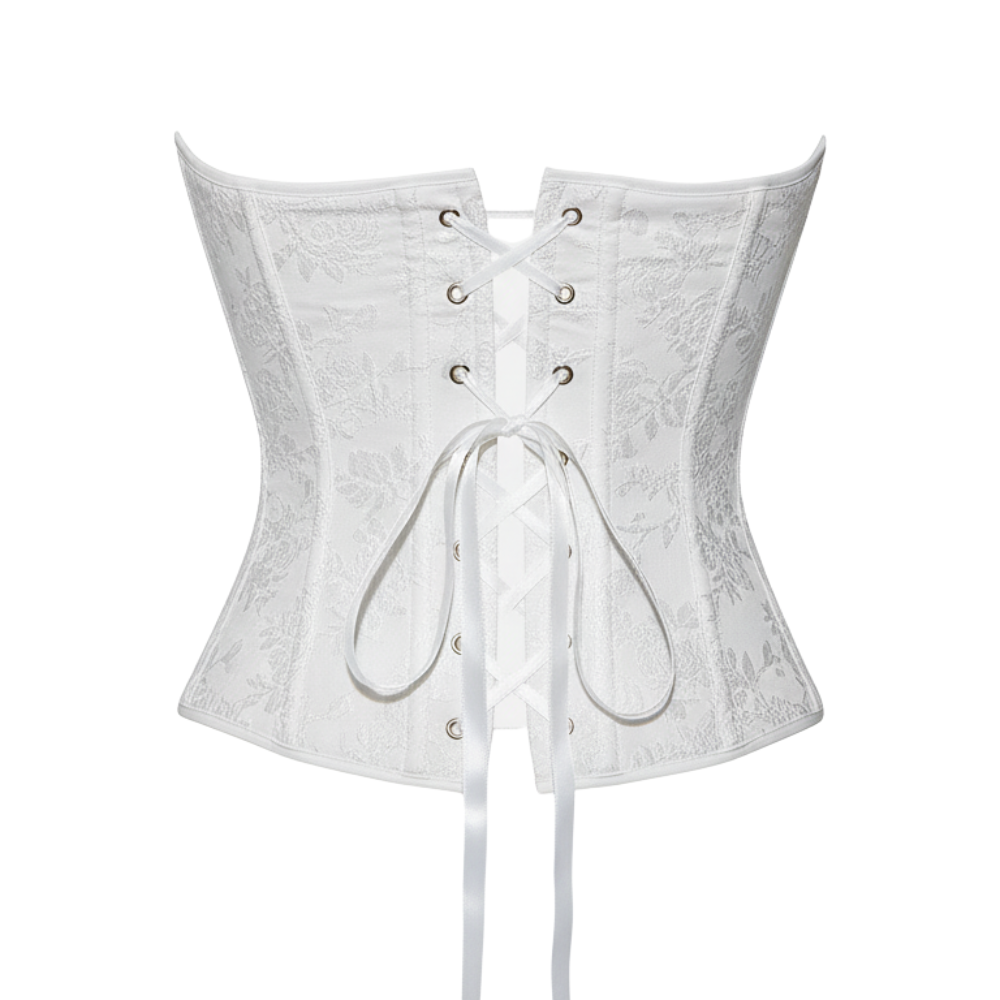 Lace Up Strapless Corset Top For Women