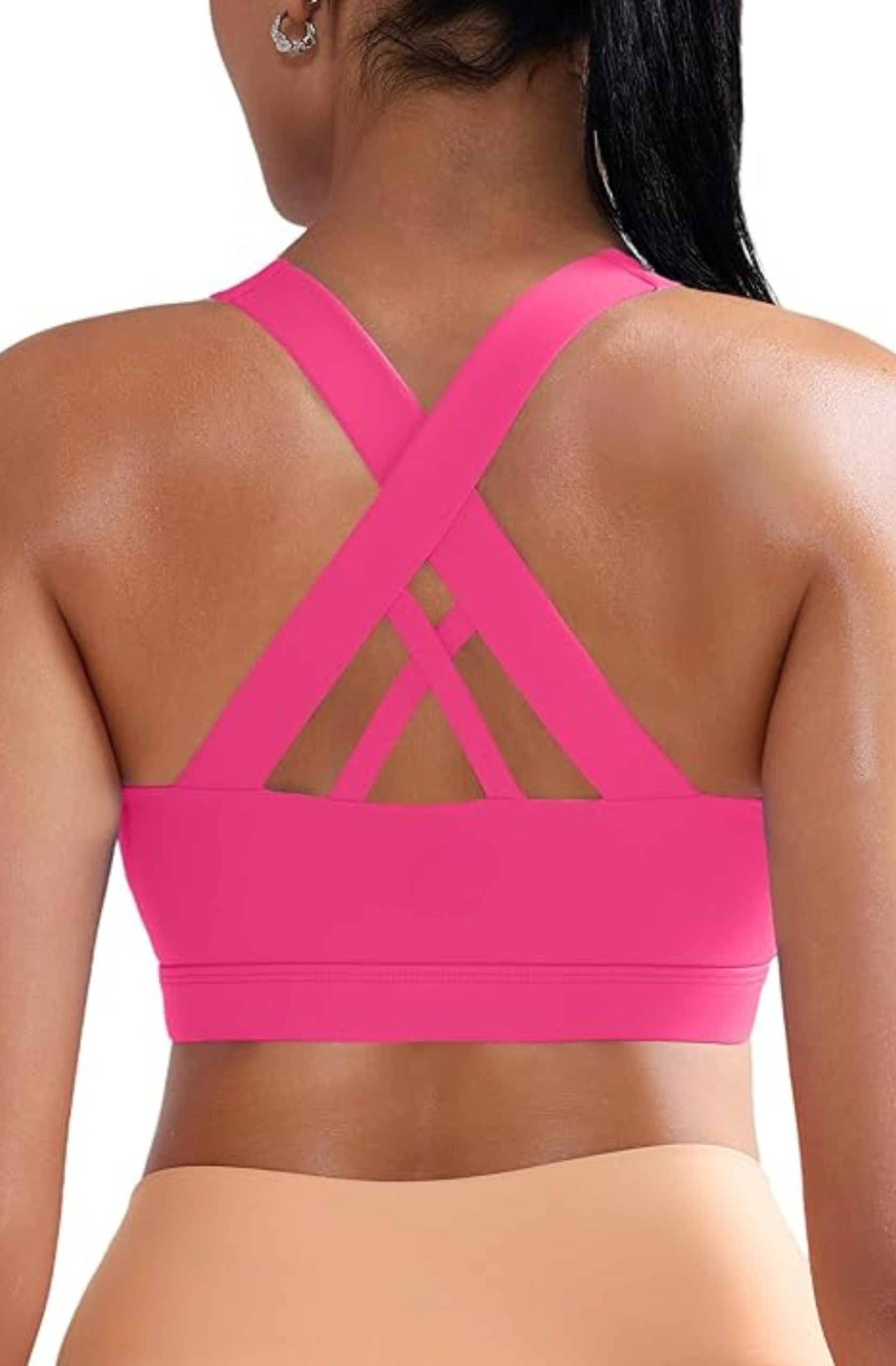 Crisscross Strappy Yoga Bra With Support And Stylish Moves-Secret Slim Wear
