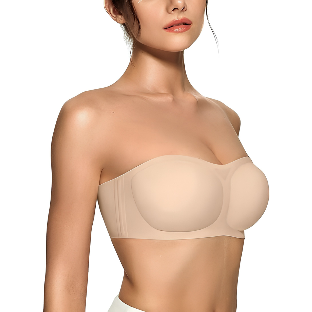 Wireless Strapless Bandeau Bra With Non Slip Design For Everyday Comfort