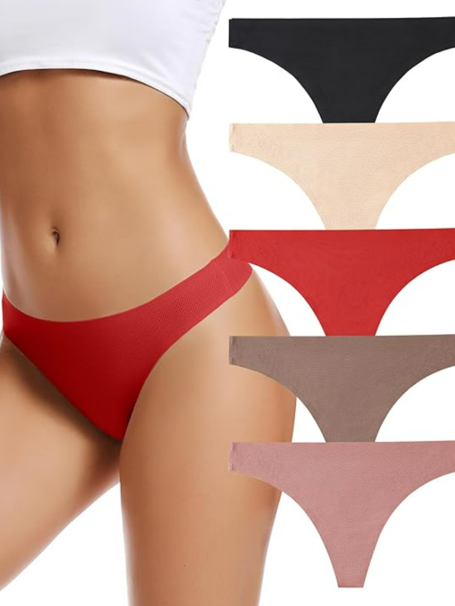 Seamless Women Underwear Thongs With Pack Of 5 Soft Panties-Secret Slim Wear