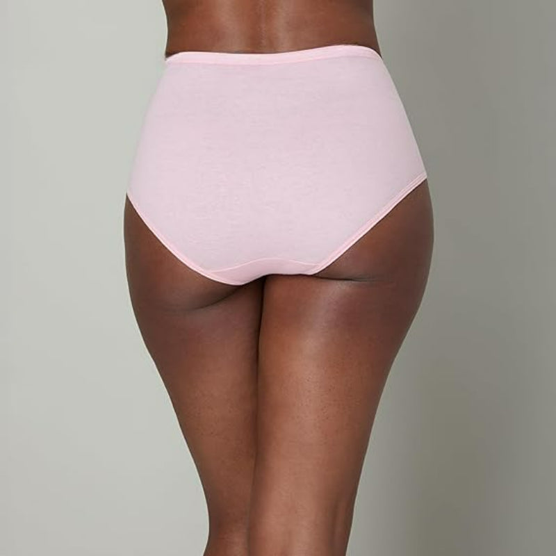 Cotton Brief Panty Pack Of 6 With High Rise Full Coverage-Secret Slim Wear