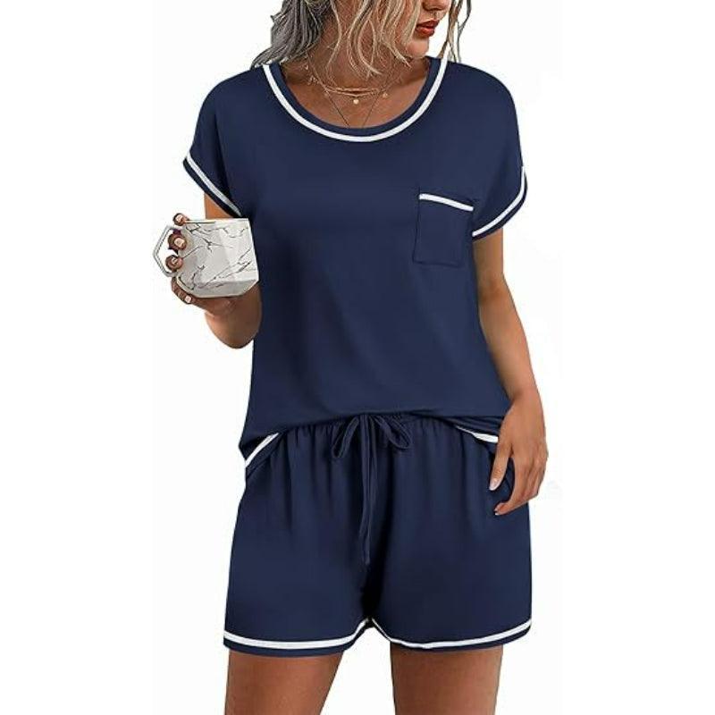 2 Pack Short Sleeve Lounge Set – Comfortable and Stylish Loungewear-Secret Slim Wear