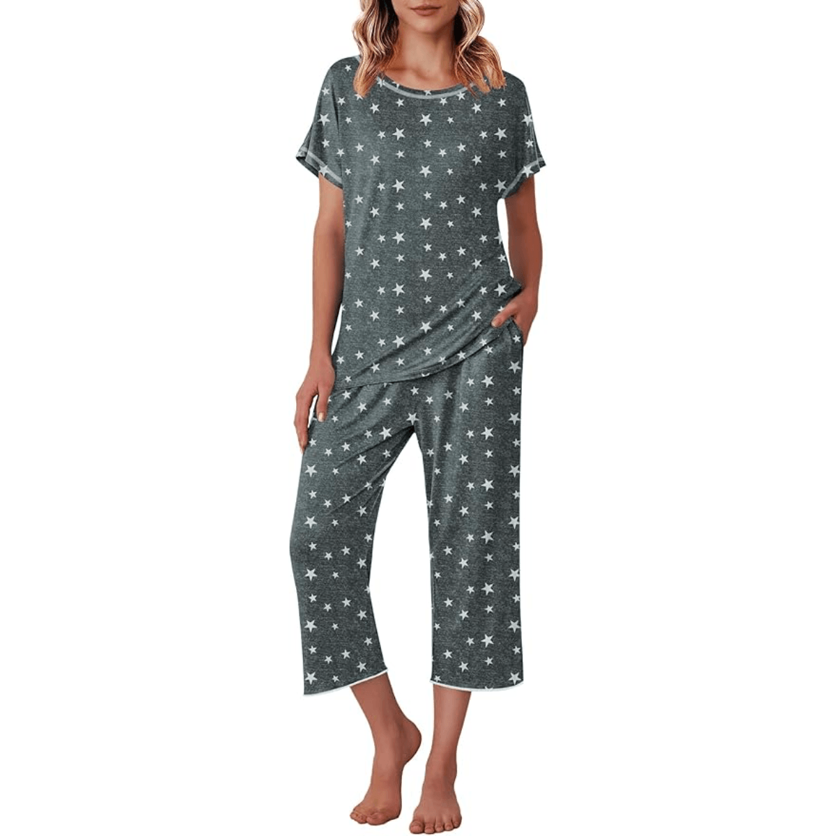 Star Printed Pajama Set – Comfortable and Stylish Sleepwear Set-Secret Slim Wear