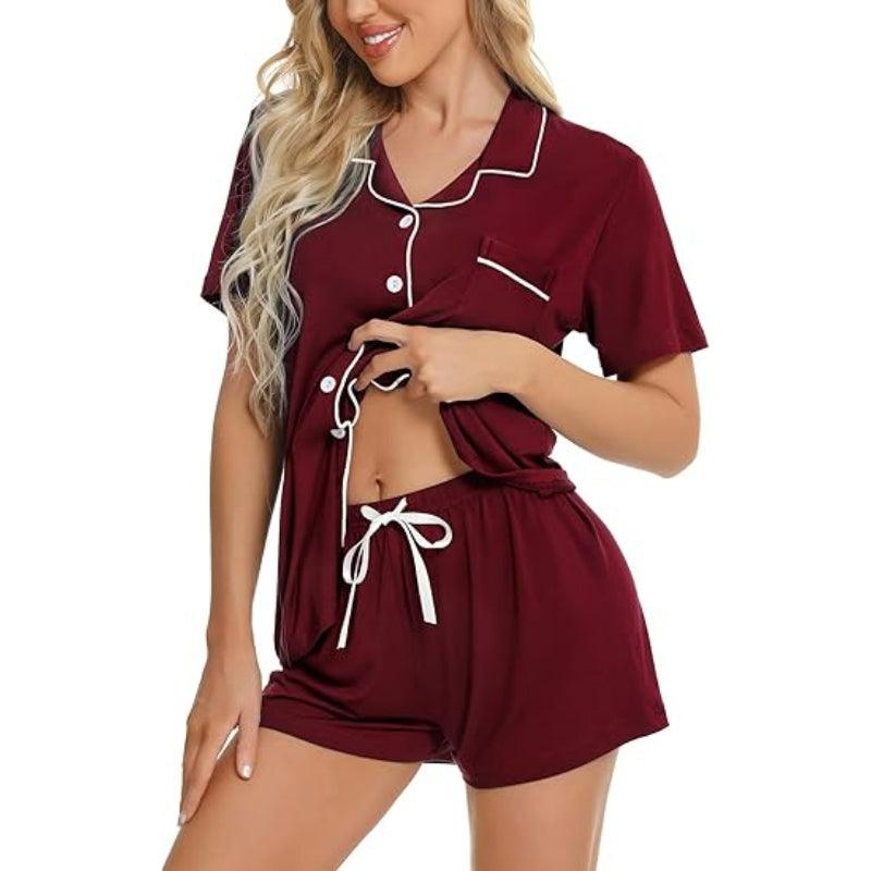 Short Sleeve Sleepwear Set – Comfortable Pajama Set for Relaxation-Secret Slim Wear