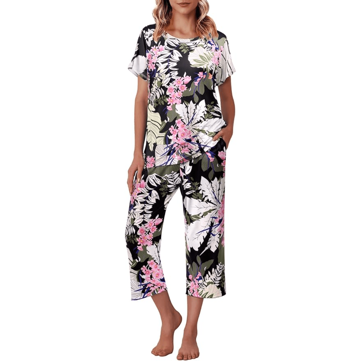 Printed Capri Pajama Sets – Comfortable and Stylish Loungewear-Secret Slim Wear