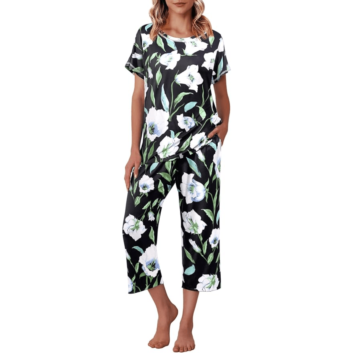 Printed Capri Pajama Sets – Comfortable and Stylish Loungewear-Secret Slim Wear