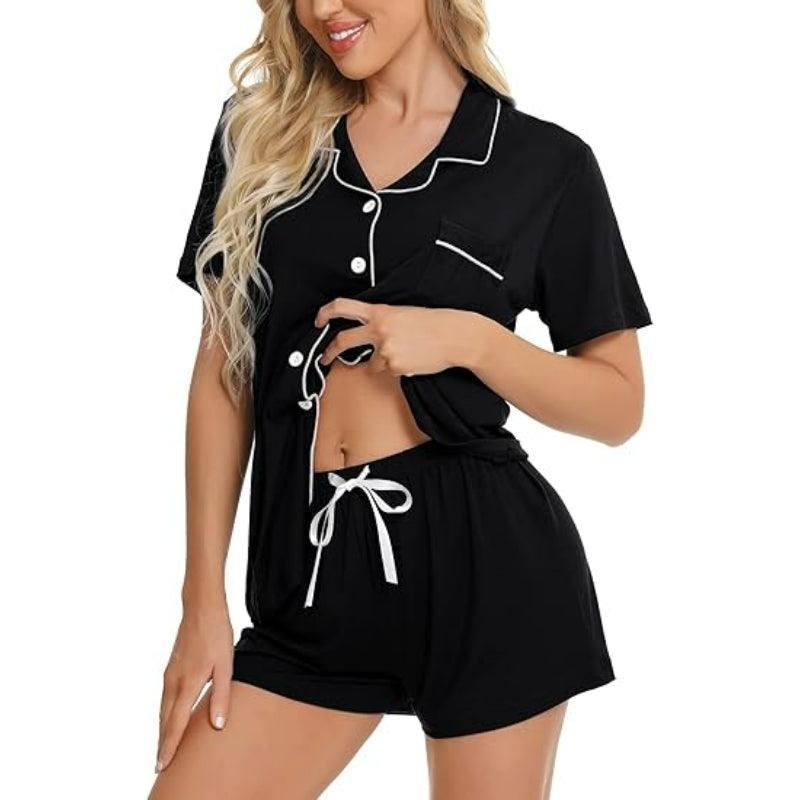 Short Sleeve Lounge Set – Comfortable and Stylish Pajama Set-Secret Slim Wear