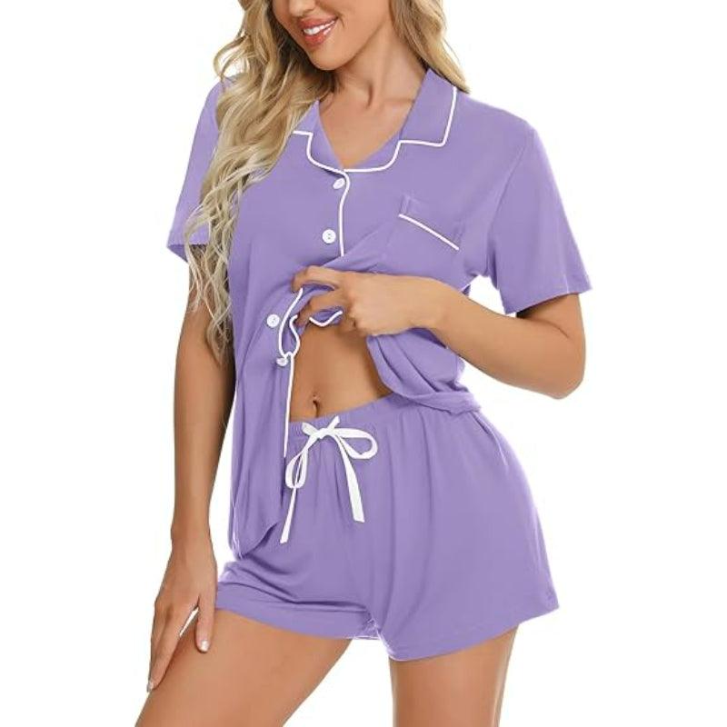 Short Sleeve Sleepwear Set – Comfortable Pajama Set for Relaxation-Secret Slim Wear