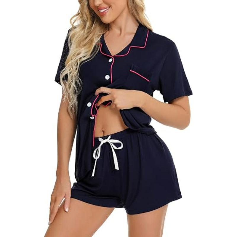 Short Sleeve Sleepwear Set – Comfortable Pajama Set for Relaxation-Secret Slim Wear