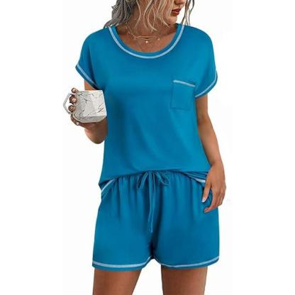 2 Pack Short Sleeve Lounge Set – Comfortable and Stylish Loungewear-Secret Slim Wear